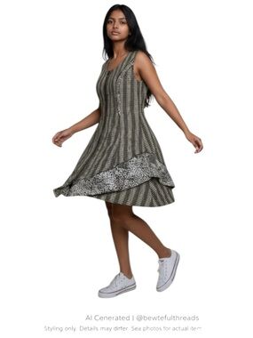 Boho Fairy Grunge Tunic Dress Corset Back Whimsigoth Ruffle Hem